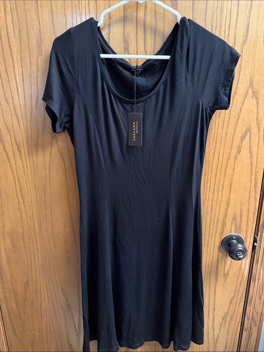 Lascana Black Scoop Neck Short Sleeve Tunic Top